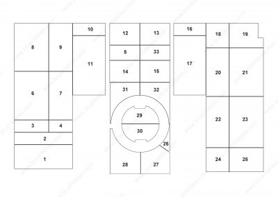 AMADA EMK-3610 TURRET REPLACEMENT BRUSH PANELS LAYOUT DIAGRAM
