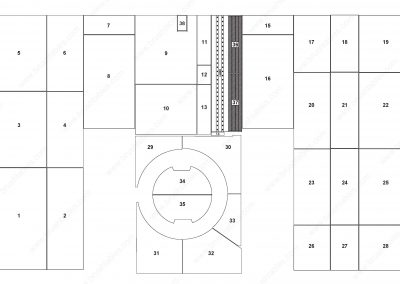 AMADA EMLK-3610 TURRET REPLACEMENT BRUSH PANELS LAYOUT DIAGRAM