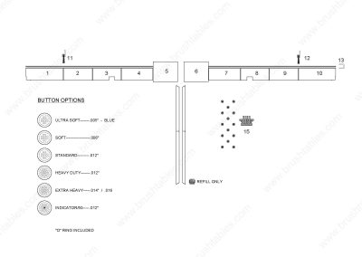 SALVAGNINI P4-3816 TURRET REPLACEMENT BRUSH PANELS LAYOUT DIAGRAM