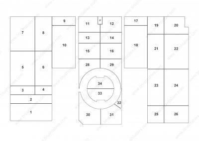 AMADA EMK-3610 TURRET REPLACEMENT BRUSH PANELS LAYOUT DIAGRAM