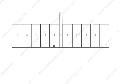 TRUMPF TRUPUNCH 2020R TURRET REPLACEMENT BRUSH PANELS LAYOUT DIAGRAM