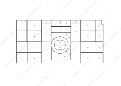 AMADA EMK 3612 MII TURRET REPLACEMENT BRUSH PANELS LAYOUT DIAGRAM