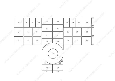 AMADA VIPROS 357 QUEEN TURRET REPLACEMENT BRUSH PANELS LAYOUT DIAGRAM