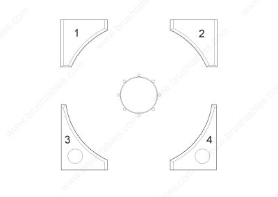 LVD-STRIPPIT DELTA 1250 TURRET REPLACEMENT BRUSH PANELS LAYOUT DIAGRAM