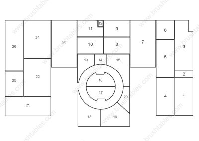 AMADA EMK 3510 MII TURRET REPLACEMENT BRUSH PANELS LAYOUT DIAGRAM